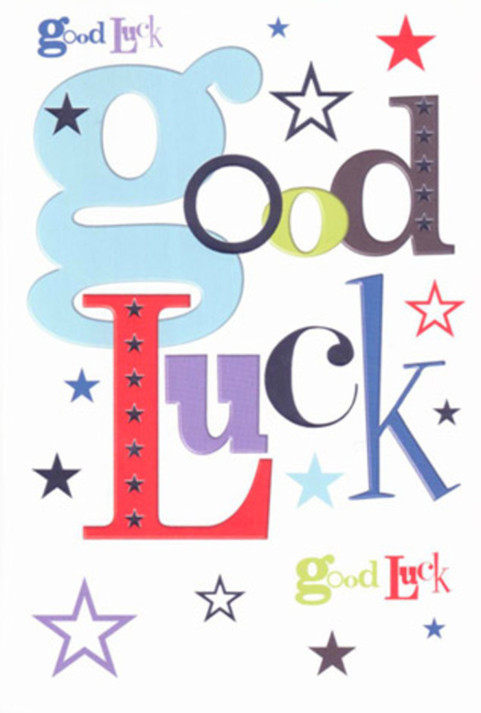 With a vibrant display as bold and heartening as a walk through Kensington Gardens in spring, this good luck card brings its own quiet celebration to any occasion. The design feels alive: oversized pastel-blue letters interlink with slender, dramatic blacks, while pops of scarlet red and verdant moss green leap from the crisp white canvas. The array of playful fonts, each with their own unique flair, is joined by a constellation of stars-some glowing with indigo and charcoal intensity, others softly blending into lilac and pale sage-scattered across the card in a lively pattern that conjures the hopeful background hum of a local Notting Hill café. The generous white space lets each element breathe, balancing exuberance with an air of modern elegance. In hand, the card's smooth, high-quality surface feels as substantial and inviting as the carefully curated bouquets found along Kensington's leafy avenues. It's more than a simple greeting-it's a tiny talisman, threaded with optimism and the subtle magic of collective goodwill, ready to accompany someone on their next big step, be it a move down Gloucester Road or the start of an exciting new chapter. Every detail, from star to stroke, expresses genuine belief and the warmth that defines thoughtful gifting in our corner of London.